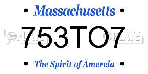 753TO7 Massachusetts License Plate