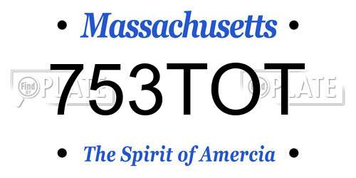 753TOT Massachusetts License Plate