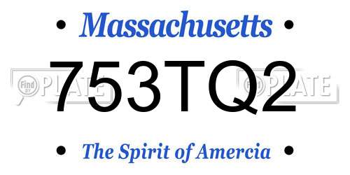 753TQ2 Massachusetts License Plate