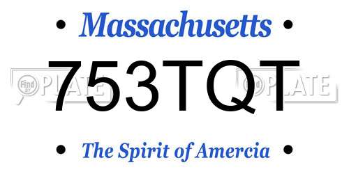 753TQT Massachusetts License Plate