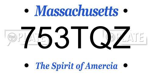 753TQZ Massachusetts License Plate