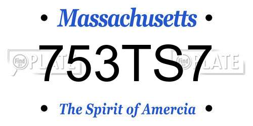 753TS7 Massachusetts License Plate