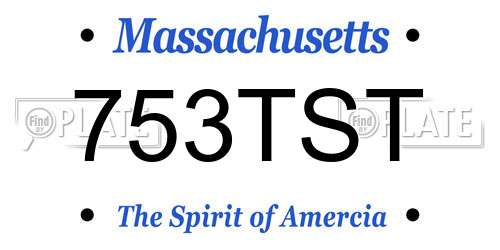753TST Massachusetts License Plate