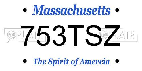 753TSZ Massachusetts License Plate