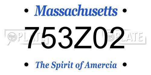 753Z02 Massachusetts License Plate