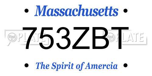 753ZBT Massachusetts License Plate