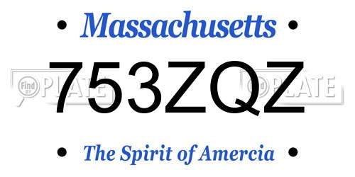 753ZQZ Massachusetts License Plate