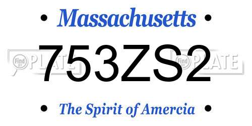 753ZS2 Massachusetts License Plate