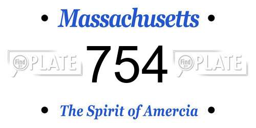 754 Massachusetts License Plate