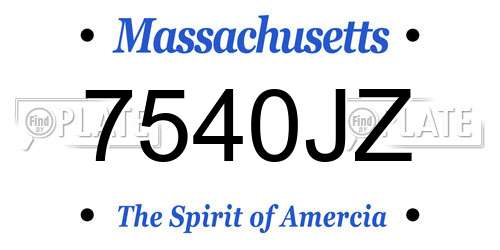 7540JZ Massachusetts License Plate