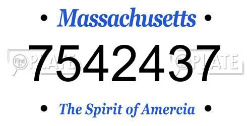 7542437 Massachusetts License Plate