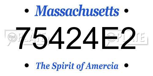 75424E2 Massachusetts License Plate