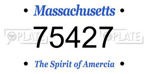 75427 Massachusetts License Plate
