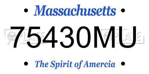75430MU Massachusetts License Plate