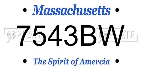 7543BW Massachusetts License Plate