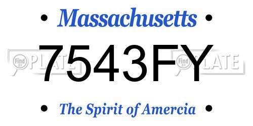 7543FY Massachusetts License Plate