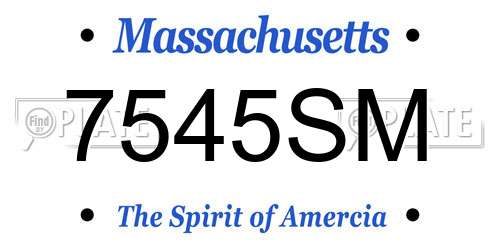 7545SM Massachusetts License Plate
