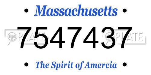7547437 Massachusetts License Plate