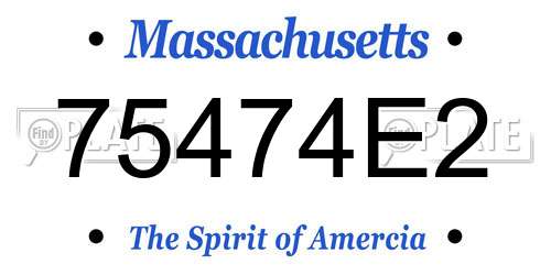75474E2 Massachusetts License Plate
