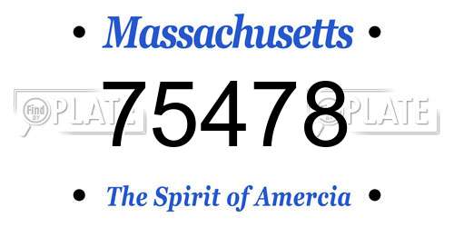 75478 Massachusetts License Plate