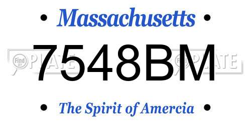 7548BM Massachusetts License Plate