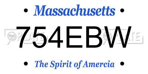 754EBW Massachusetts License Plate