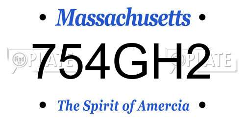 754GH2 Massachusetts License Plate