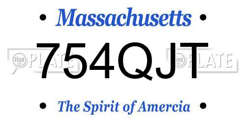 754QJT Massachusetts License Plate