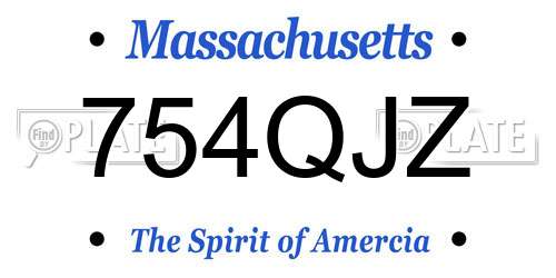 754QJZ Massachusetts License Plate