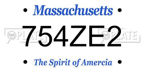 754ZE2 Massachusetts License Plate