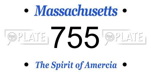755 Massachusetts License Plate