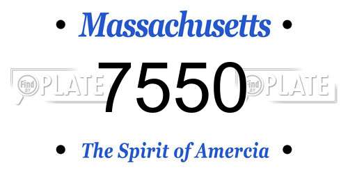 7550 Massachusetts License Plate