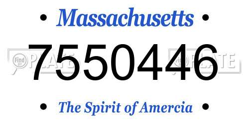 7550446 Massachusetts License Plate