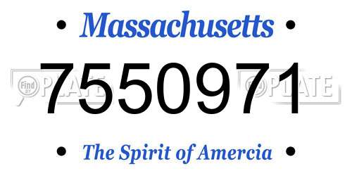 7550971 Massachusetts License Plate
