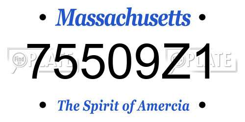 75509Z1 Massachusetts License Plate