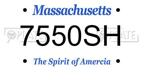 7550SH Massachusetts License Plate