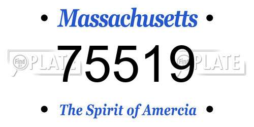75519 Massachusetts License Plate