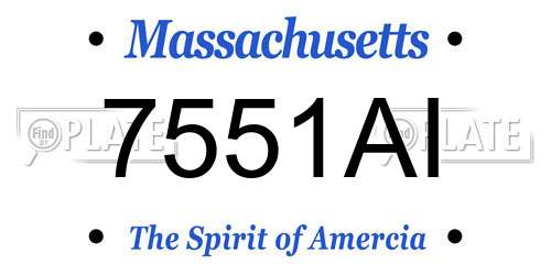 7551AI Massachusetts License Plate