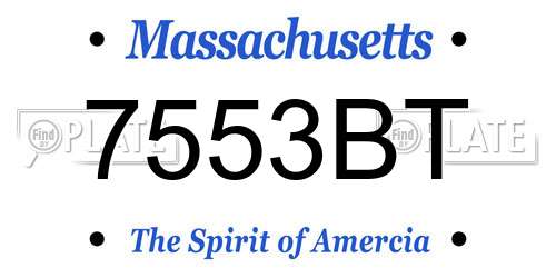 7553BT Massachusetts License Plate