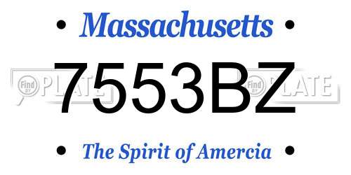 7553BZ Massachusetts License Plate