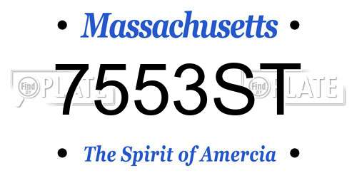 7553ST Massachusetts License Plate