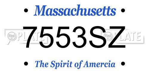 7553SZ Massachusetts License Plate