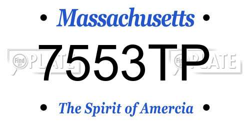 7553TP Massachusetts License Plate