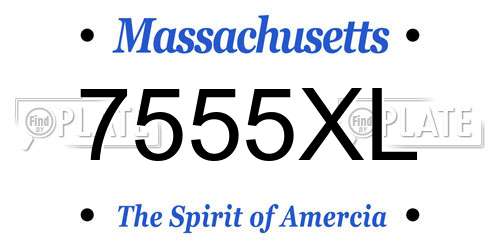 7555XL Massachusetts License Plate