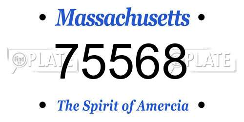 75568 Massachusetts License Plate