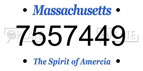 7557449 Massachusetts License Plate