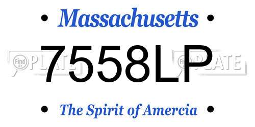 7558LP Massachusetts License Plate