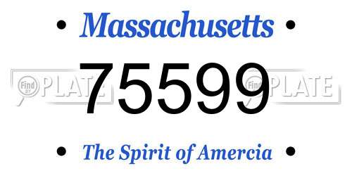75599 Massachusetts License Plate