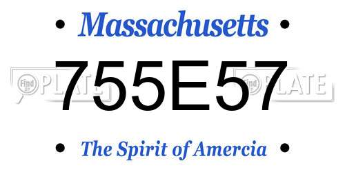 755E57 Massachusetts License Plate