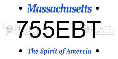 755EBT Massachusetts License Plate